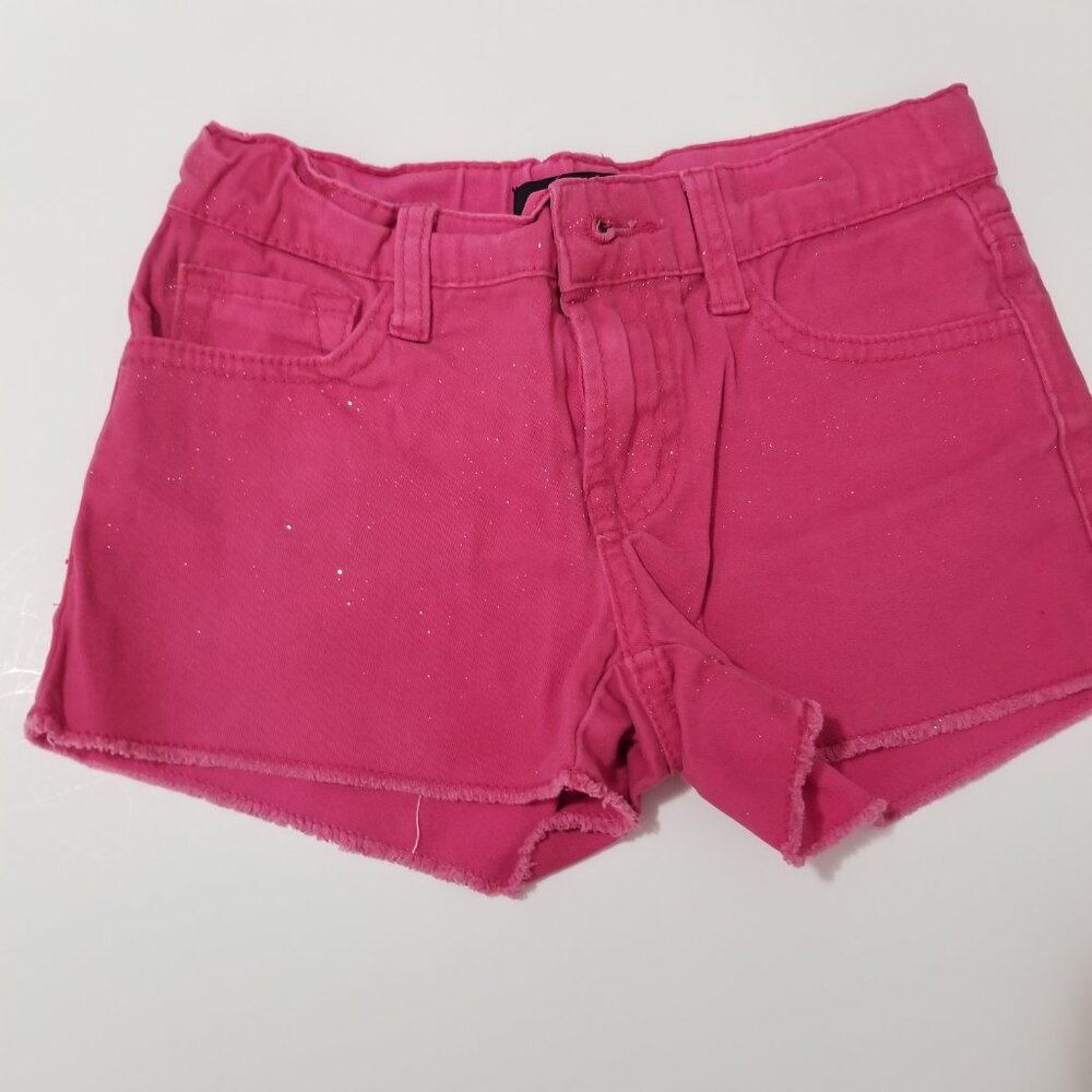 🔴 Jordache sparkle pink lightweight denim shorts girls size 7 (F23) - Picture 5 of 8